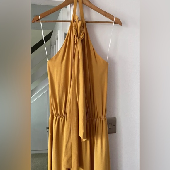 ZARA Limited Edition Mustard Yellow Halter Neck Maxi Dress - Picture 5 of 14